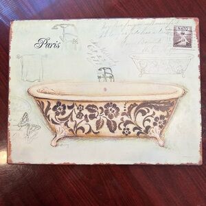 Vintage Paris Bathtub Art Print